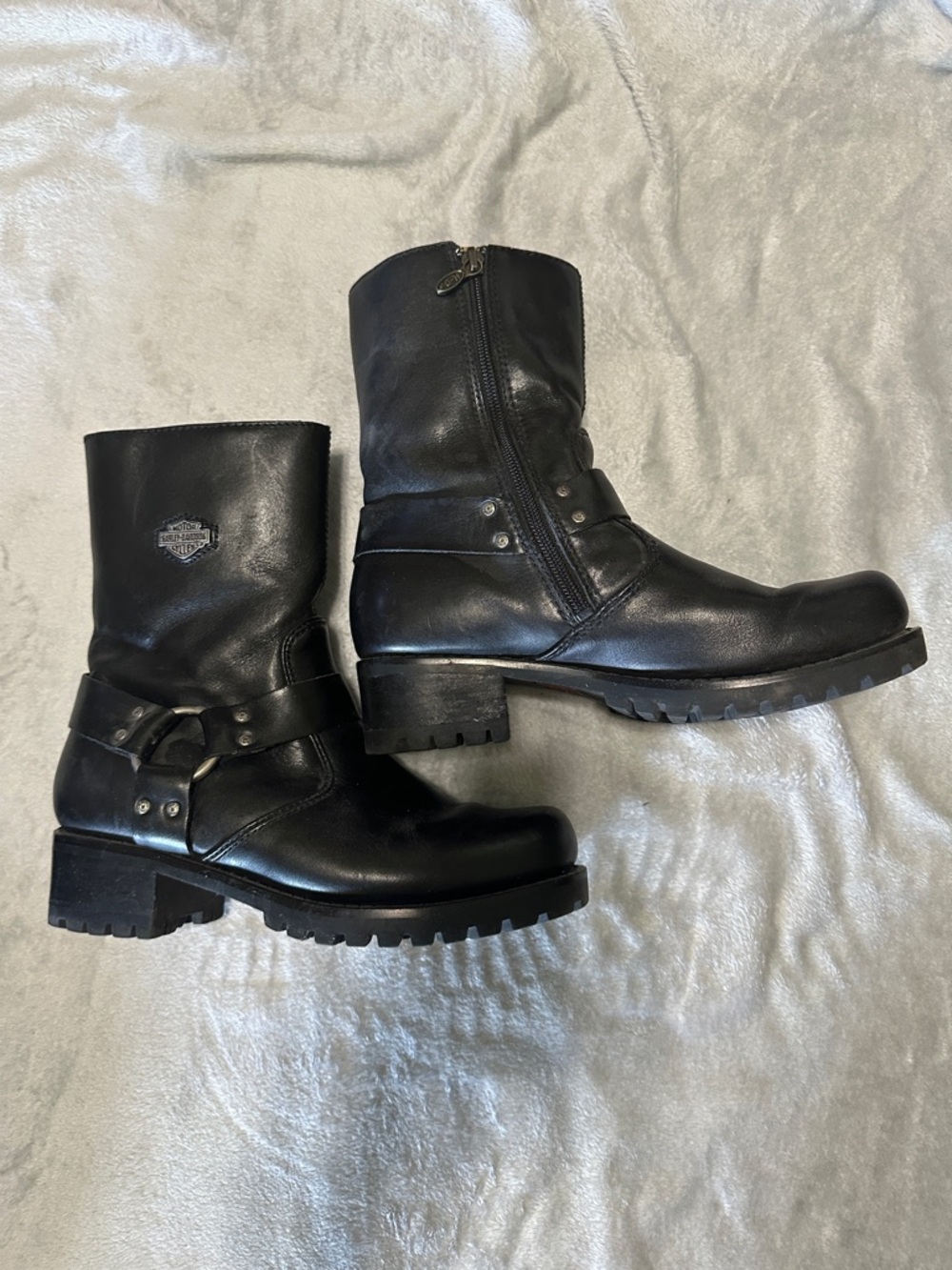 Harley-Davidson Black Leather Harness Boots
